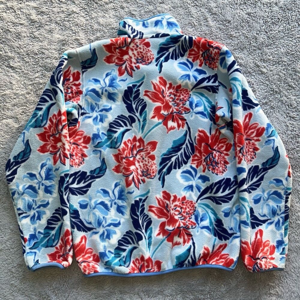 Patagonia Women  Synchilla Snap-T Pullover Hawaiian Floral Manoa Dusk Blue Small - Picture 5 of 6